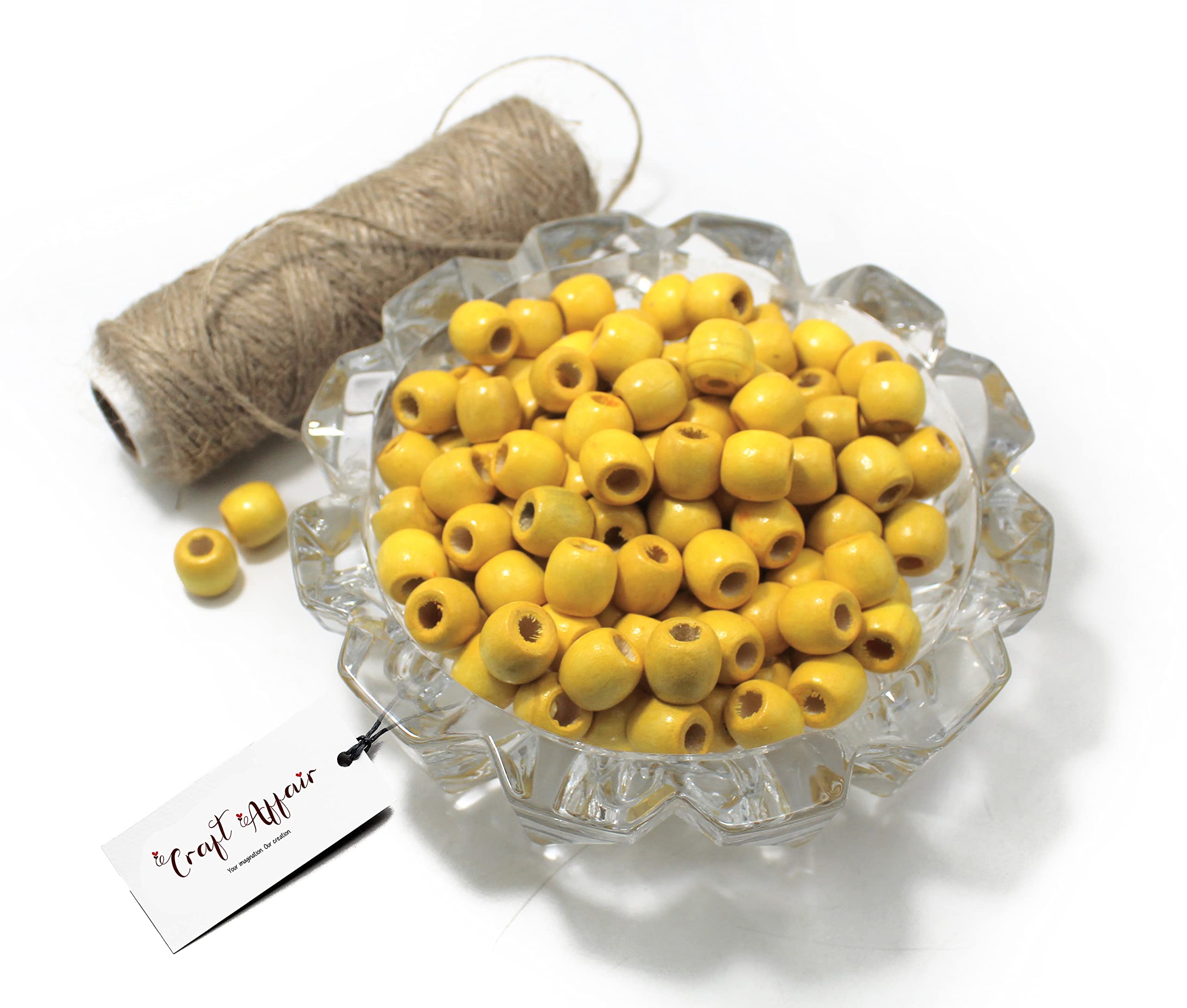 Craft Affair | Natural Wooden Beads (12mm, Pack of 100) for Macrame Art & Craft DIY | Get Free 50 Meter, 1.5mm Jute Rope | Wood Balls for Hobbies & Jewelry Making - Lemon (B0BTD726JJ) Amazon Price History, Amazon Price Tracker