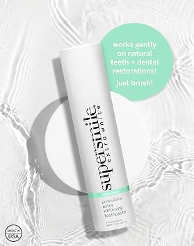 Supersmile Extra White Whitening Toothpaste, Pump Toothpaste, 7 oz, Triple Mint with Calprox and Fluoride, Visibly Whiter Teeth, 96% No Sensitivity, Low Abrasion at RDA 15.6, Enamel Safe