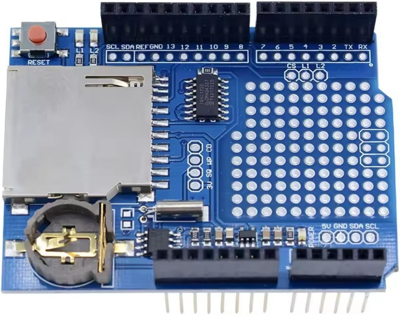 Card Storage Slot Data Logger Module for Board Featuring Builts in Chip and 3.3 V Voltages Regulator