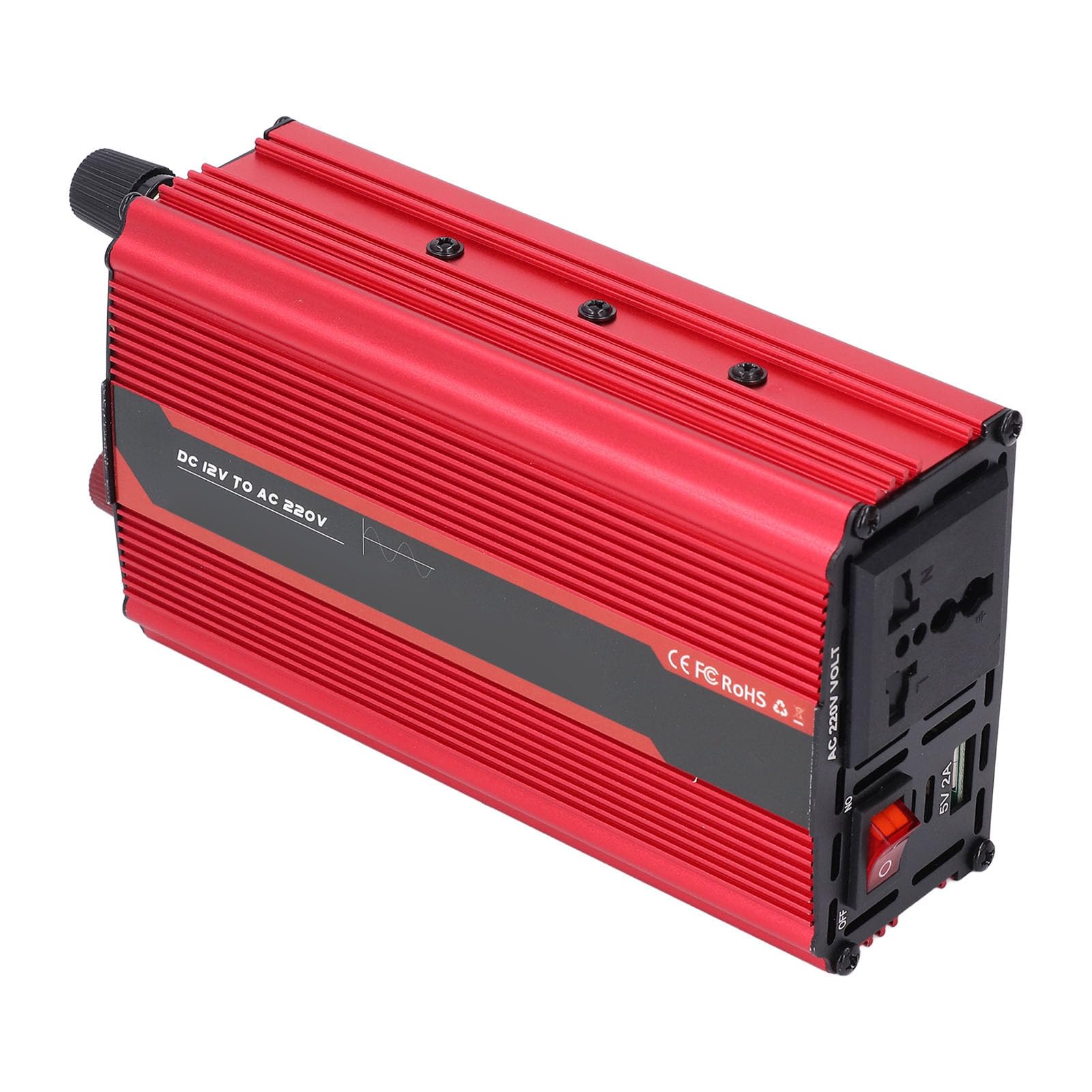 Ejoyous Przetwornica Napięcia Samochodu Stop Aluminium Przetwornica DC12V na AC220V 300W Czysta Fala Sinusoidalna Port USB Wentylator Chłodzący do Wycieczek na świeżym Powietrzu Kempingu i Zużycia