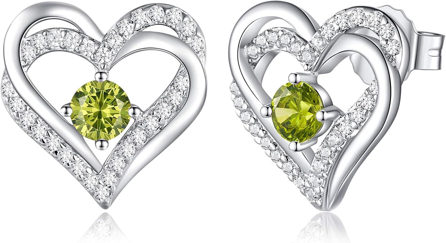 CDE Women Earrings 925 Sterling Silver Heart Stud Jewellery for Women Christmas Anniversary Birthday Jewelry Gifts for Her
