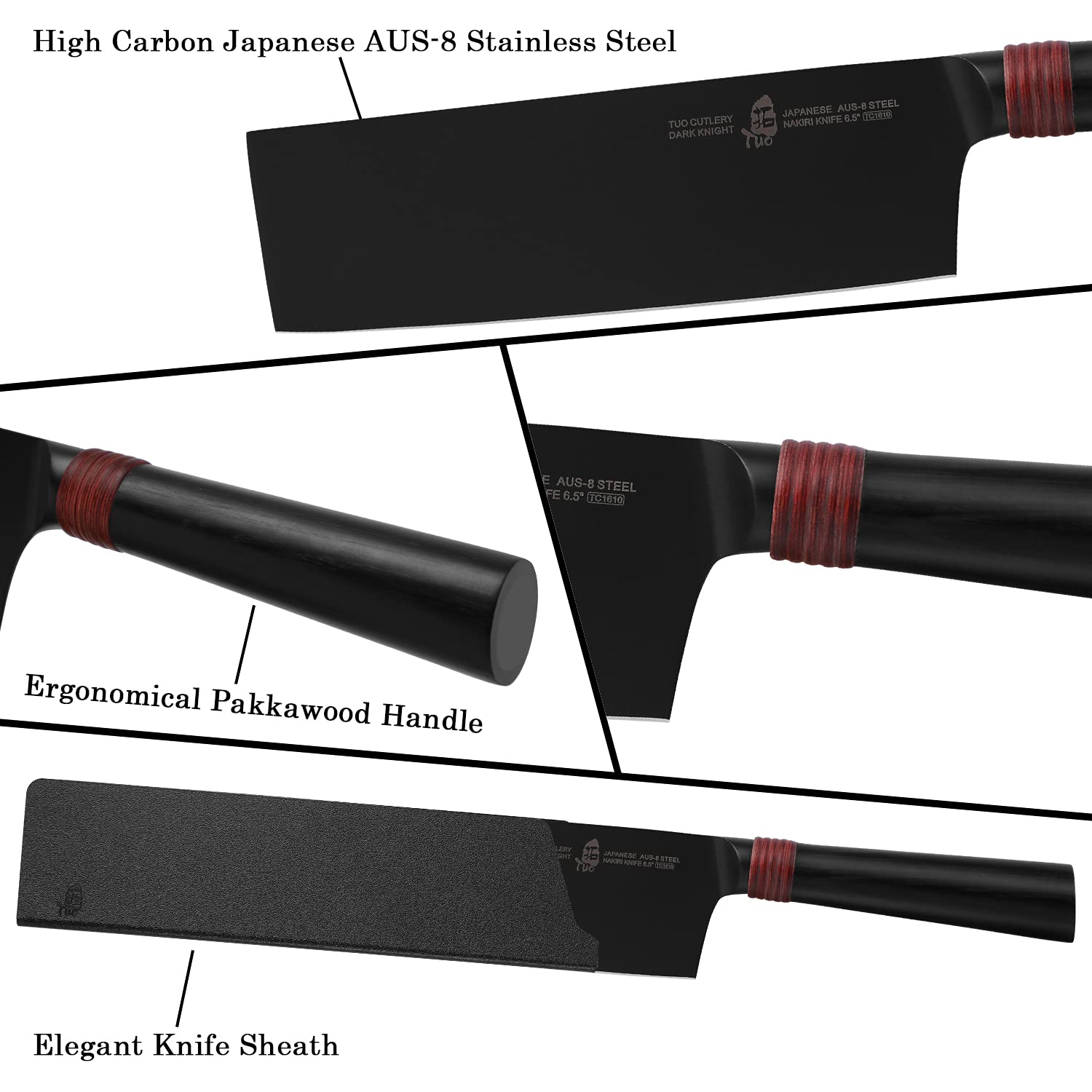 TUO Nakiri Knife 6.5" Professional Asian Usuba Knives & Japanese