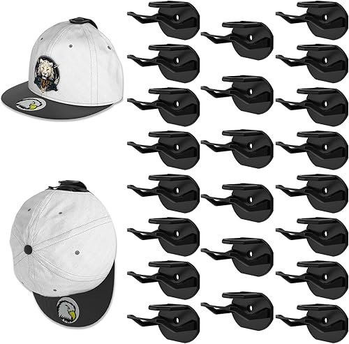 Niunuerga Paquete de 22 ganchos adhesivos para sombreros para pared, perchero súper fuerte para gorras de béisbol, organizador minimalista de