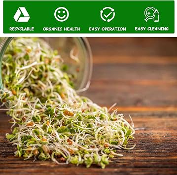 Sprouting Jar Kit, Sprouting Seeds Jar Kit with 1 Wide Mouth Mason Jars, Bean Sprouts Growing Kit, Stands Shading Cloths and Tray for Sprouting Seeds Broccoli Beans(Bar combination)