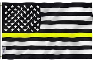 Anley Fly Breeze 3x5 Foot Thin Yellow Line USA Polyester Flag