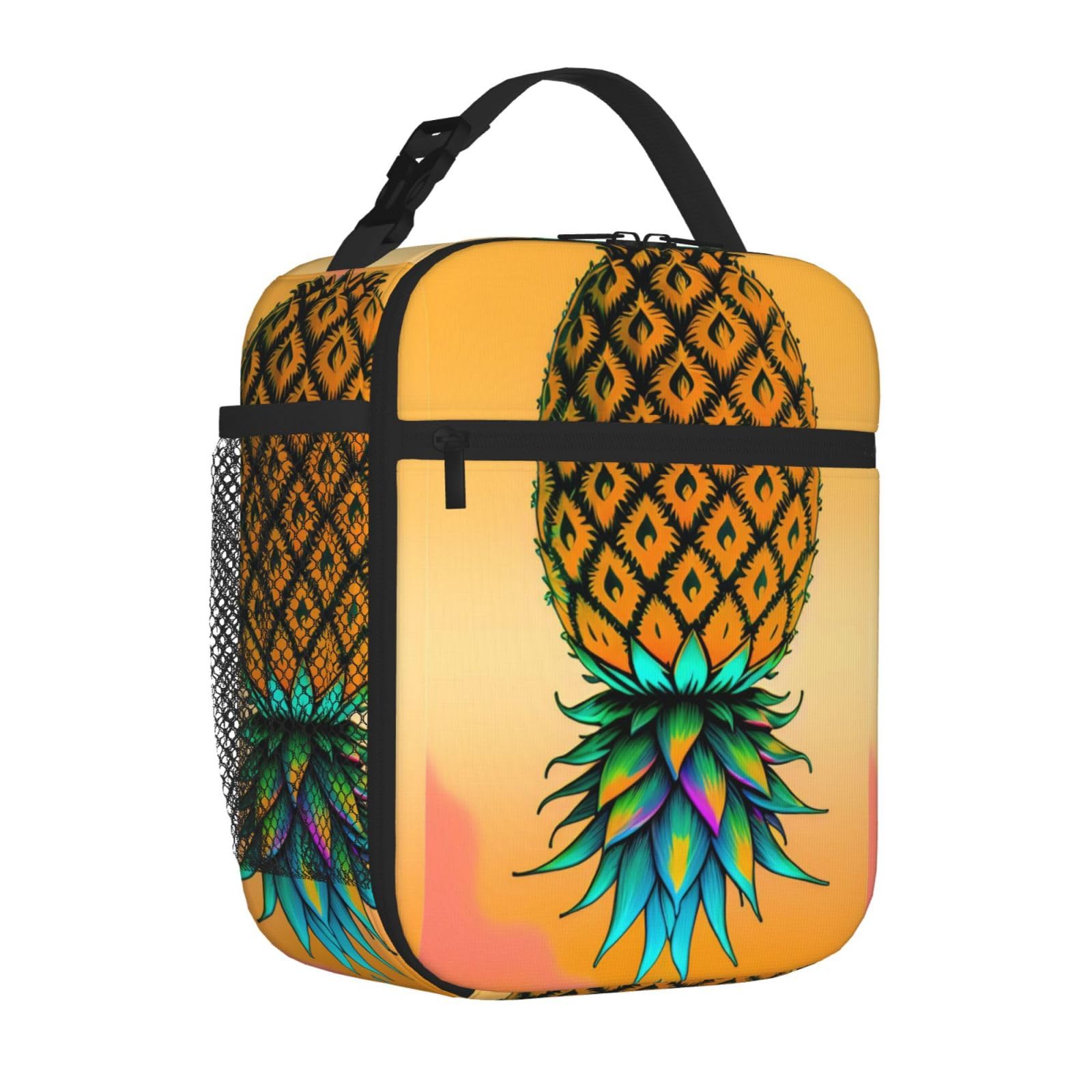 PPIKTC Upside Down Pineapple Lunch Bag For Men Women Insulated Lunch Box For Office Work Picnic Leak-Proof Cooler Bag