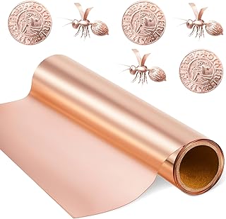 Yaocom Aluminum Metal Crafts DIY Foil Roll 12 Inch x 5 ft 0.05 mm Thick for Art Project Aluminum Flashing Roll Wide Sheet Multipurpose Metal Sheets(Bronzer)