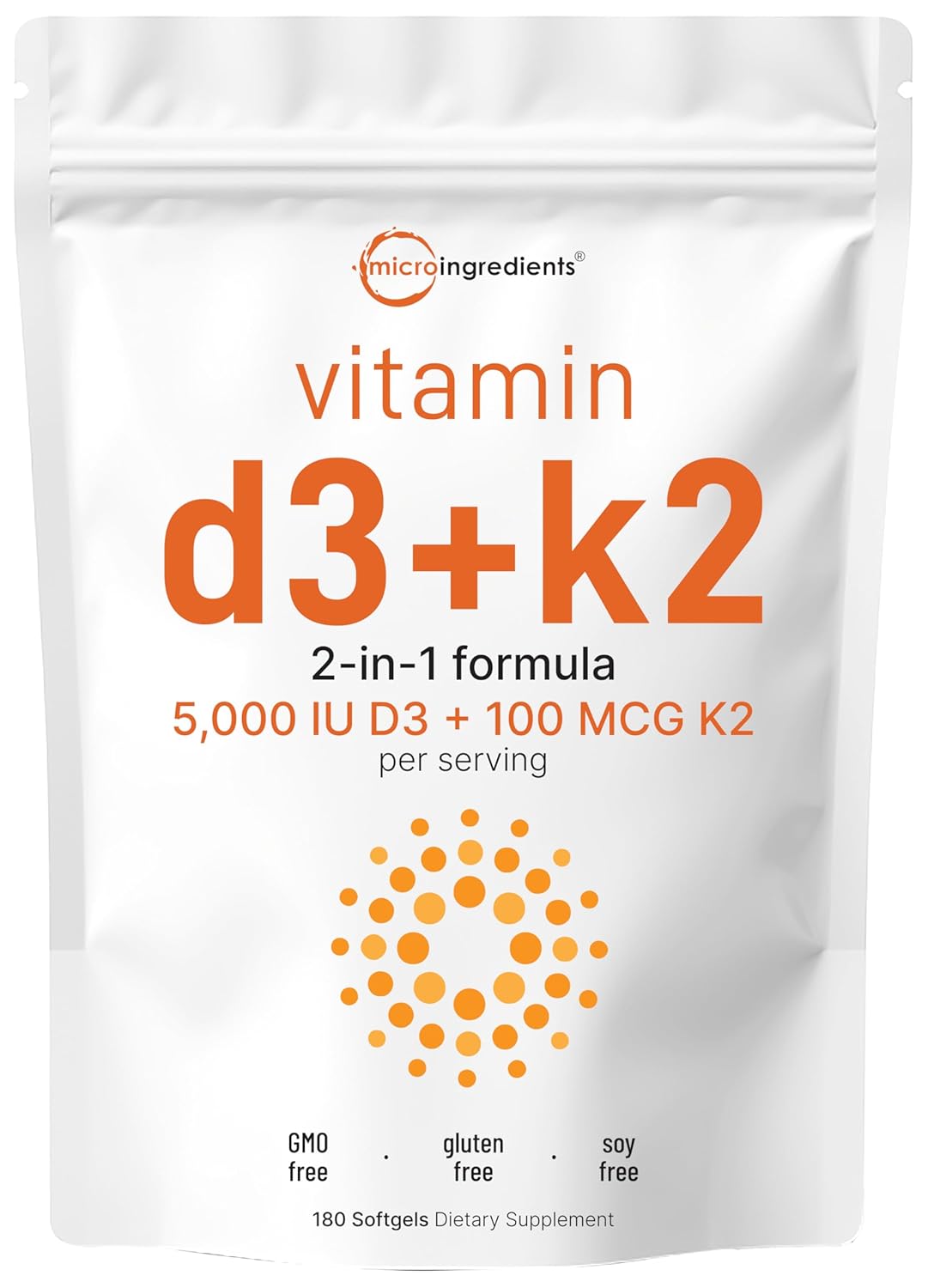 Micro Ingredients Vitamin D3 5,000 IU + K2 MK-7 100 mcg, 300 Softgels | 2-in-1 Bone, Immune & Heart Support | Easy to Swallow, Non-GMO 10 Micro Ingredients Vitamin D3 5,000 IU + K2 MK-7 100 mcg, 300 Softgels | 2-in-1 Bone, Immune & Heart Support | Easy to Swallow, Non-GMO - Image 8