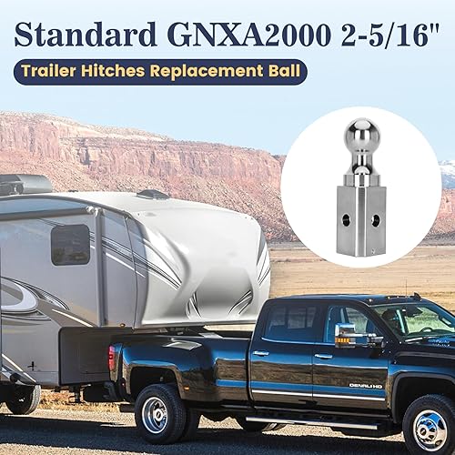Miniatura 5 de GNXA2000 - Bola giratoria de cuello de cisne de repuesto de 2-516 pulgadas, compatible con enganches de remolque B&W (cromado)