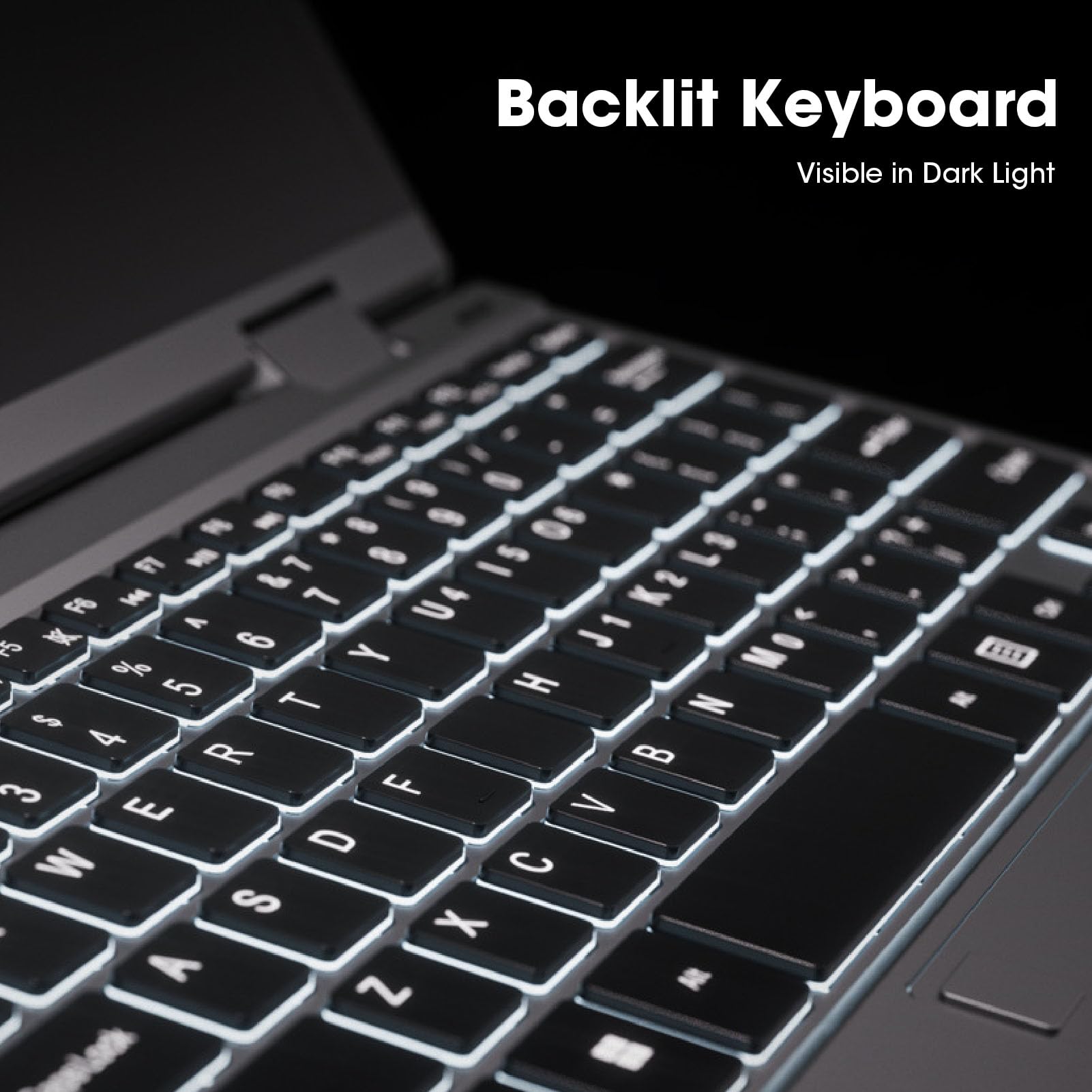 Laptop da 10,95 Pollici, Computer Portatile Portatile con Ribaltamento a 360 Gradi, DDR5 16G, SSD 512G, Display IPS 2K, Tastiera Retroilluminata, Laptop Tradizionale (Spina