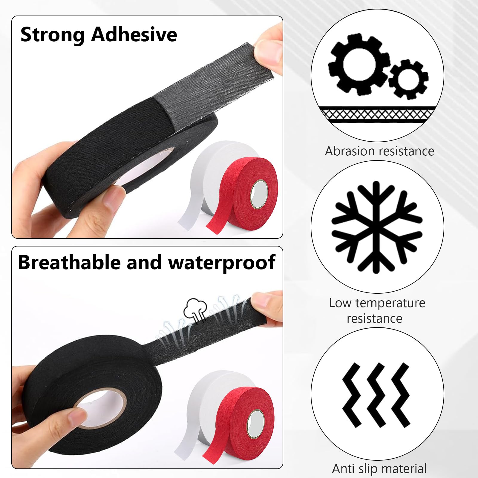 Nastro adesivo per hockey e hockey, antiscivolo, autoadesivo, per racchette da hockey, nastro antiscivolo, per impugnatura sportiva, per hockey su ghiaccio, per badminton Grip Skipping Rope, Golf Pole
