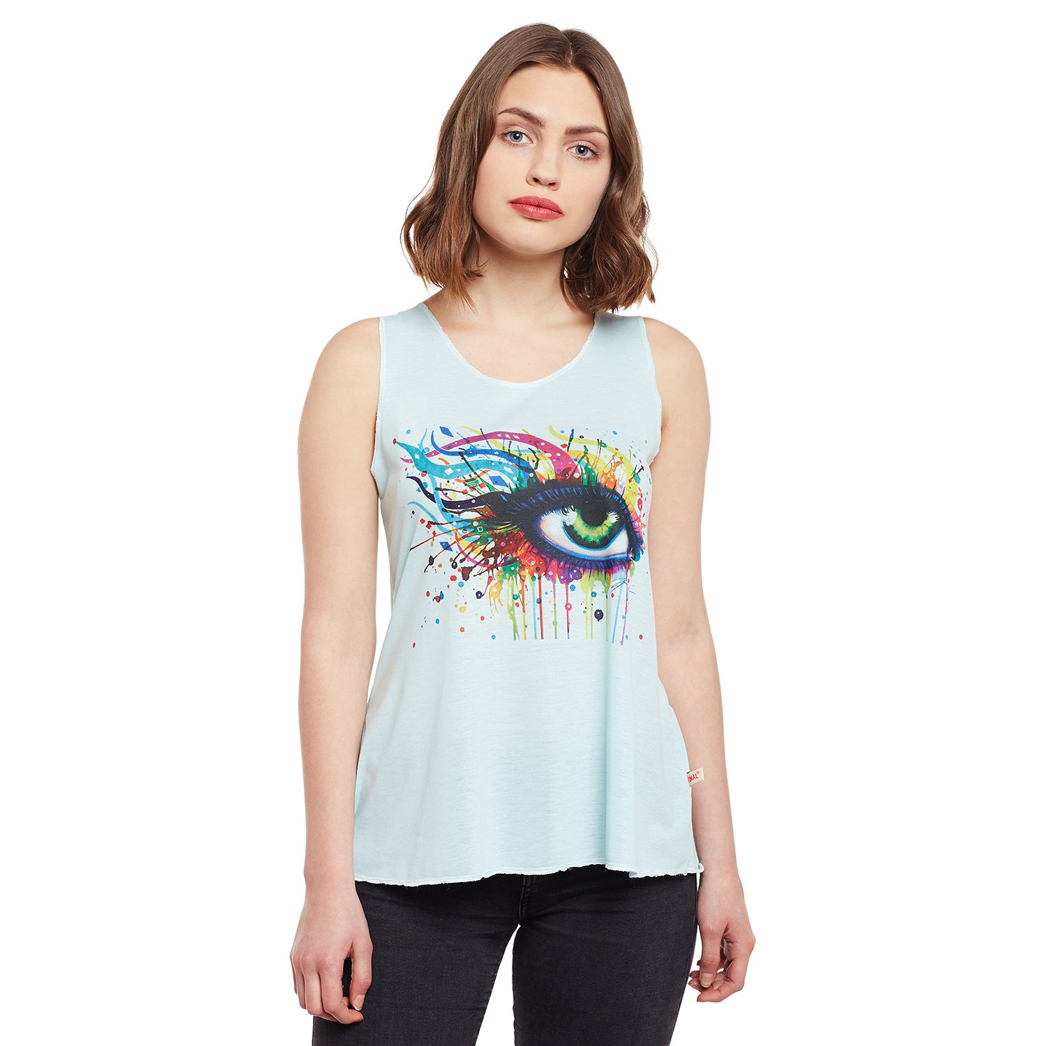 Mack JONNEY Women’s Regular Fit Graphic Printed Bluish Tank Tops-Lt_5_6_10_14_01
