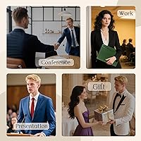 Vista 6 de Carpeta de portafolio Calfinder con cremallera, padfolios de piel para mujeres y hombres, portafolio profesional con soporte para bloc de notas