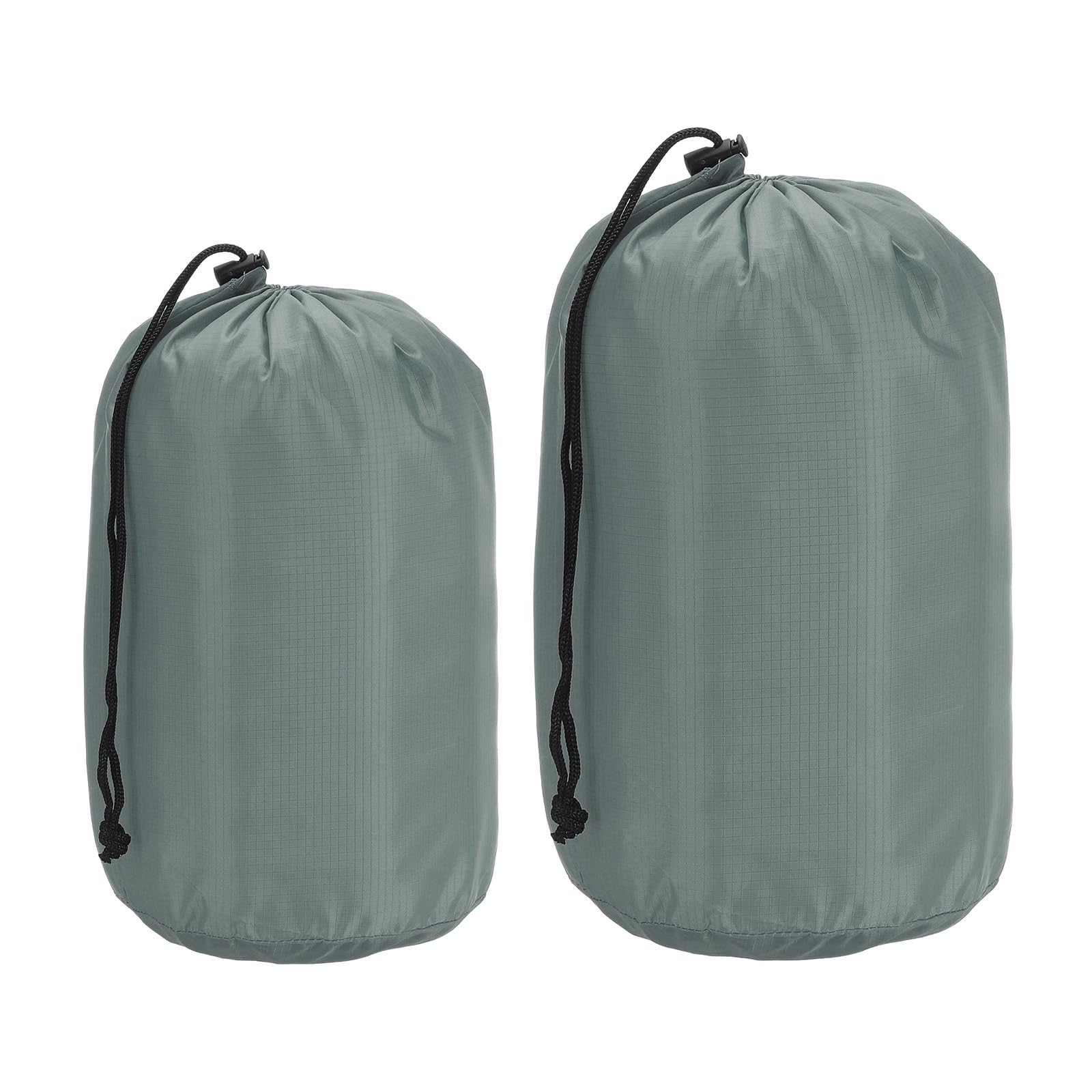 PATIKIL Stuff Sack 4x7/5x10, 2 Pcs Waterproof Outdoor Storage Sack Portable Drawstring Dust Flap Bag Sleeping Bag for Camping Hiking Backpacking, Grey