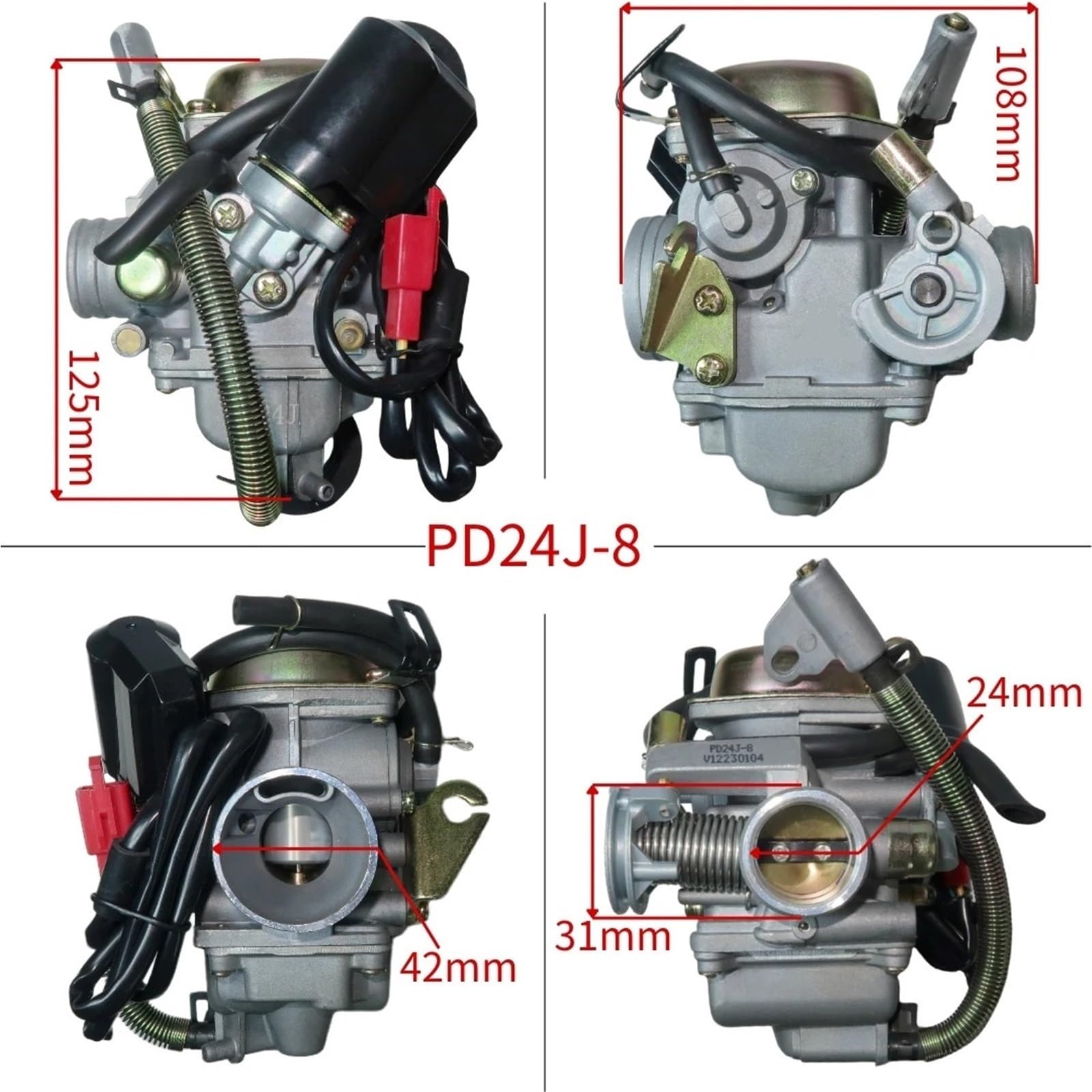 gaźnik silnika Pasuje do skutera Honda GY6, quada, gokarta, motocykla 125 cm3 i 150, gaźnika PD24J 24 mm