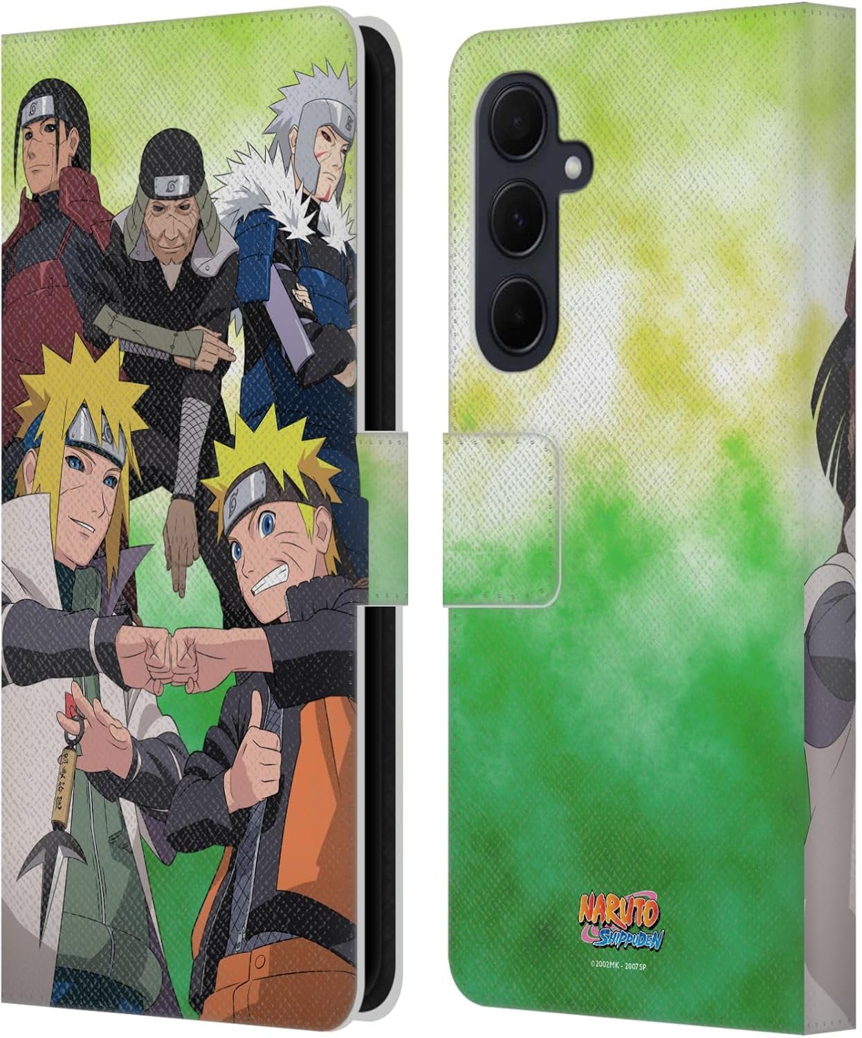 Head Case Designs Officially Licensed Naruto Shippuden Hokage Group Key Art Leather Wallet Case Compatible with Samsung Galaxy A35 5G