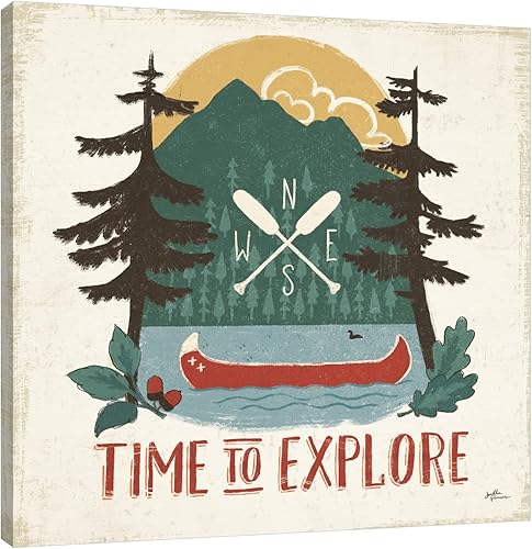 Jaxson Rea Janelle Penner - Lienzo envuelto en galería vintage de Lake VI sin líneas, 18 x 18 pulgadas