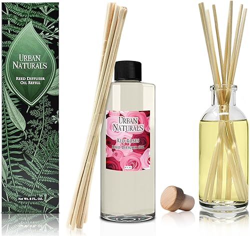 Miniatura 489 de Urban Naturals Reed Diffuser Oil Refill Ocean Mist Sea Salt with Salt Spray, Violet Leaf, Sea Grass, Driftwood 8 oz + Free Reed Sticks, Made in The