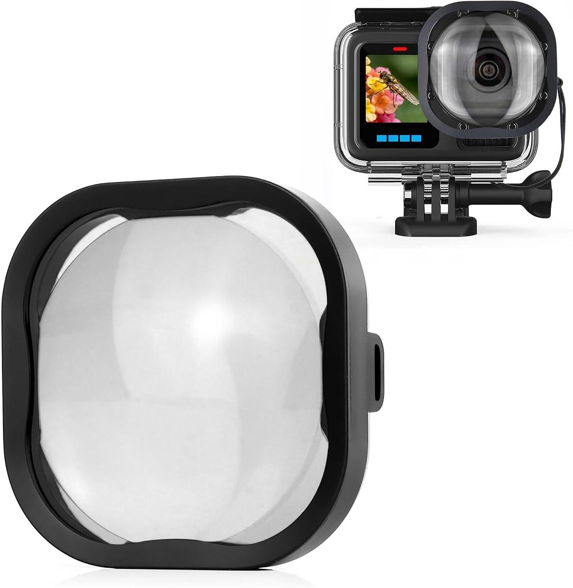 Macro Filter for GoPro Hero 13 12 11 10 9 8 Black Official Housing | 5X Magnification, HD Glass Close-Up Lens Filter for Official Waterproof Case, 3–6-Inch Focus Range, Underwater Photography