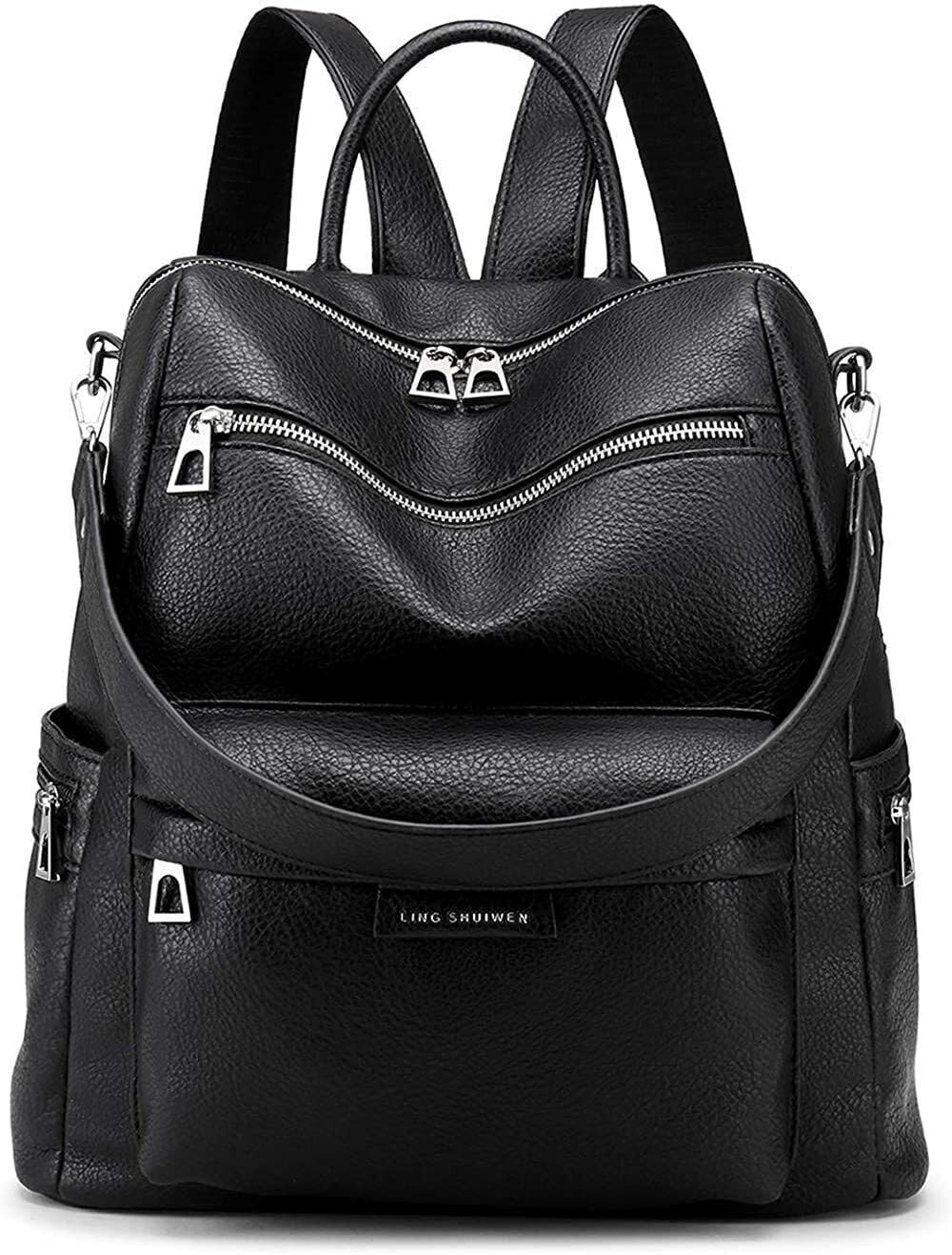 jaisom Stylish Women's Fashion Backpack Purses Multipurpose Design Handbags and Shoulder Bag (Buzz, Black_001_BZ)-picture-35