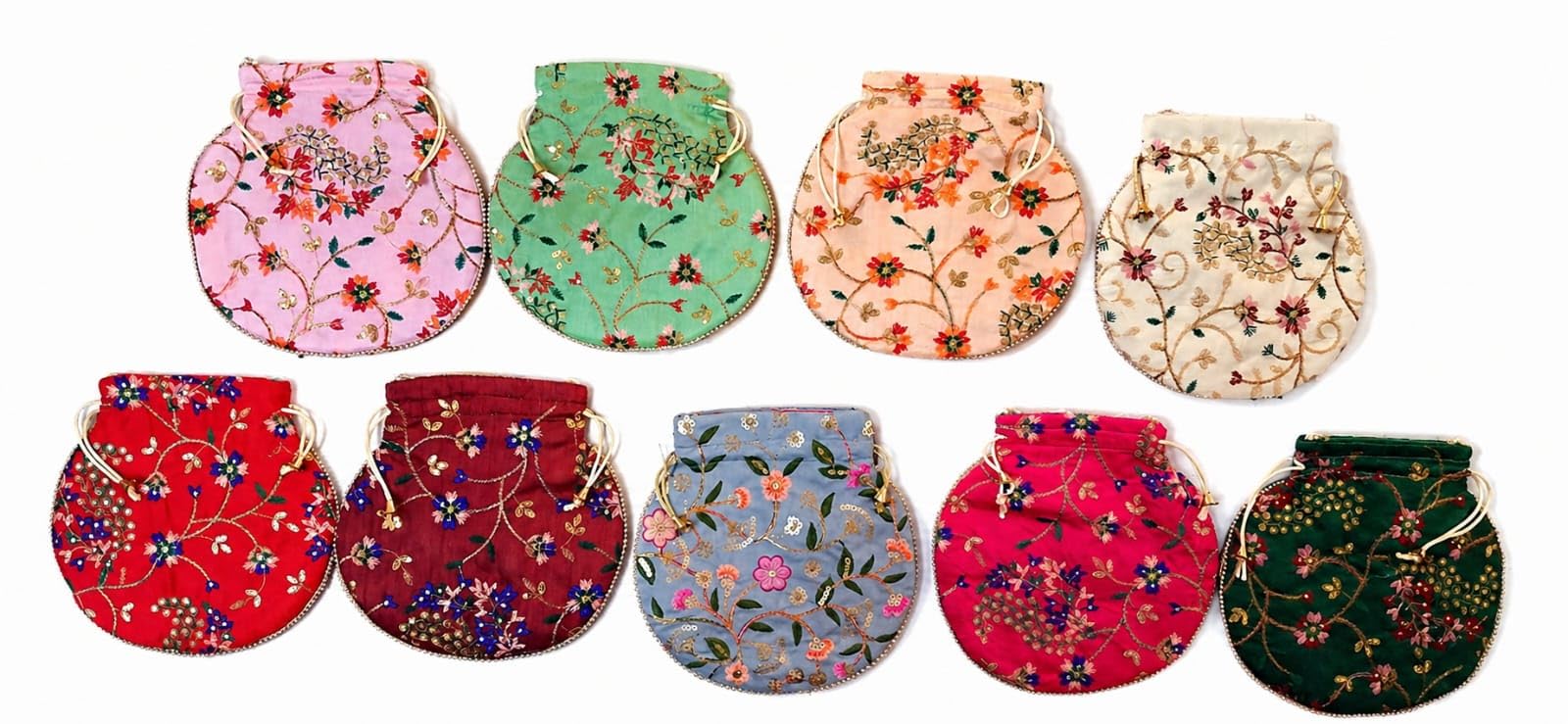 Royal Floral Embroidered Potli Bag for Women-image-36