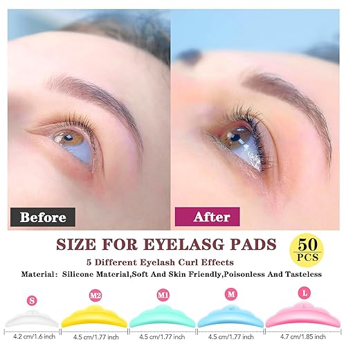 Miniatura 2 de Kit de levantamiento de pestañas, 232 piezas, 50 varillas de elevación de pestañas, 2 herramientas separadoras de pestañas con peine de separación,