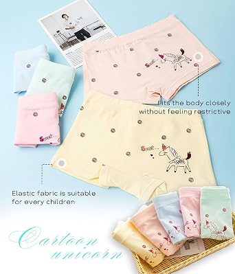 CHUNG Toddler Little Girls Kids Briefs Panties Soft Cotton Boyshort Underwear Pack Big Girl Daily Cute Pattern