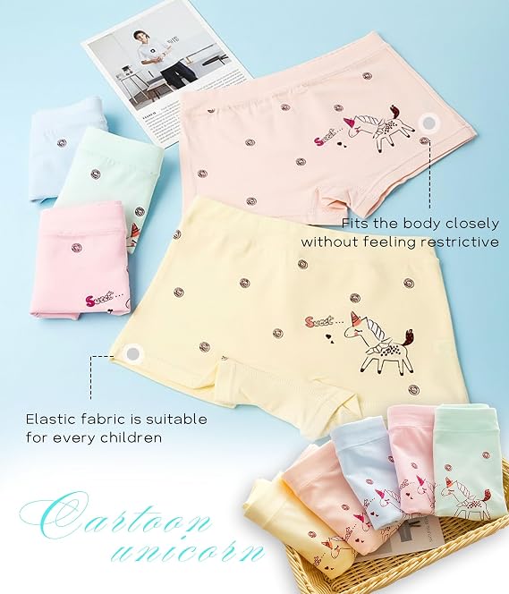 CHUNG Toddler Little Girls Kids Briefs Panties Soft Cotton Boyshort Underwear Pack Big Girl Daily Cute Pattern