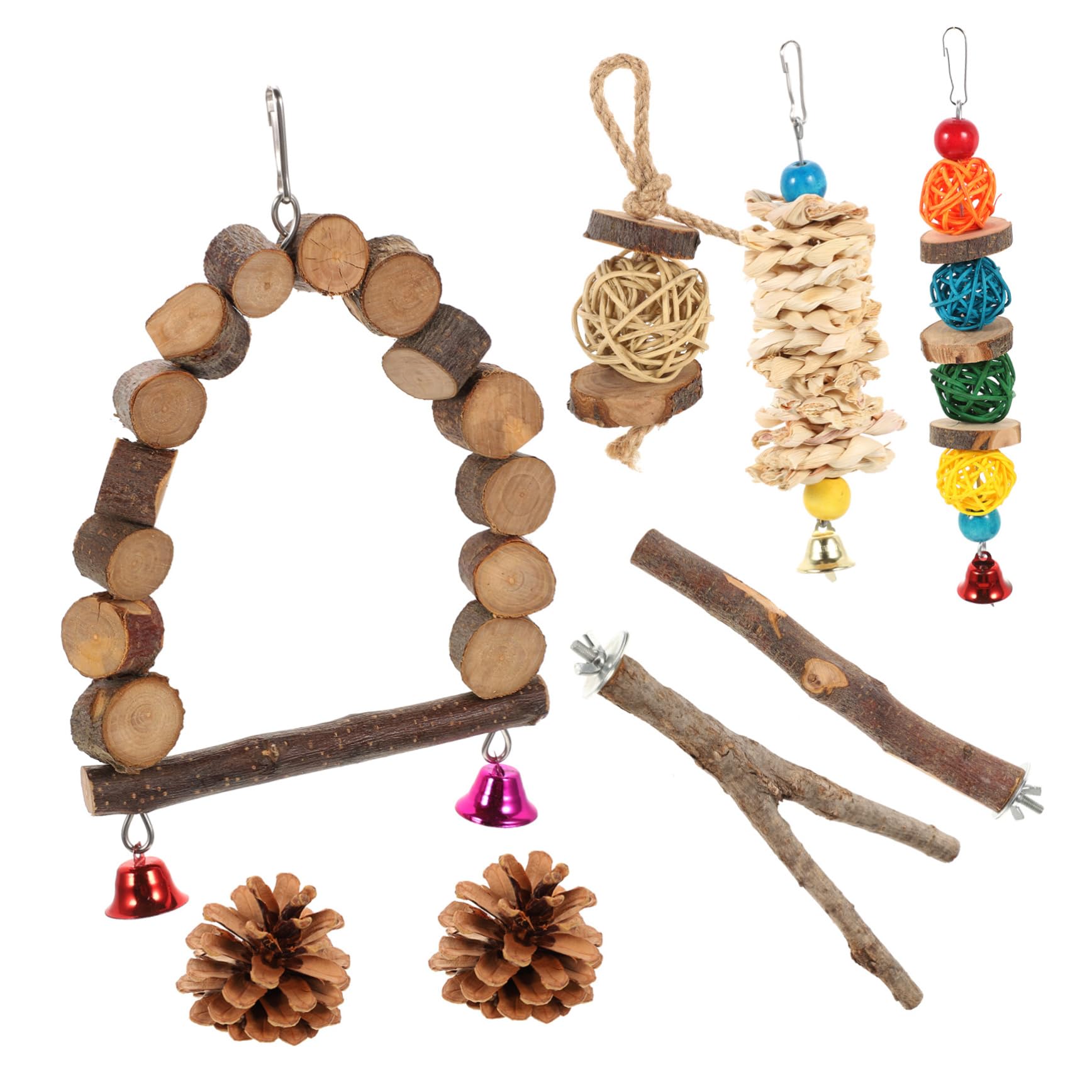 HOLIDYOYO 1Set Parakeet Swing Chew for Parrots for Cockatiels and Birds Enhances Play and Exercise Safe and Engaging Accessories