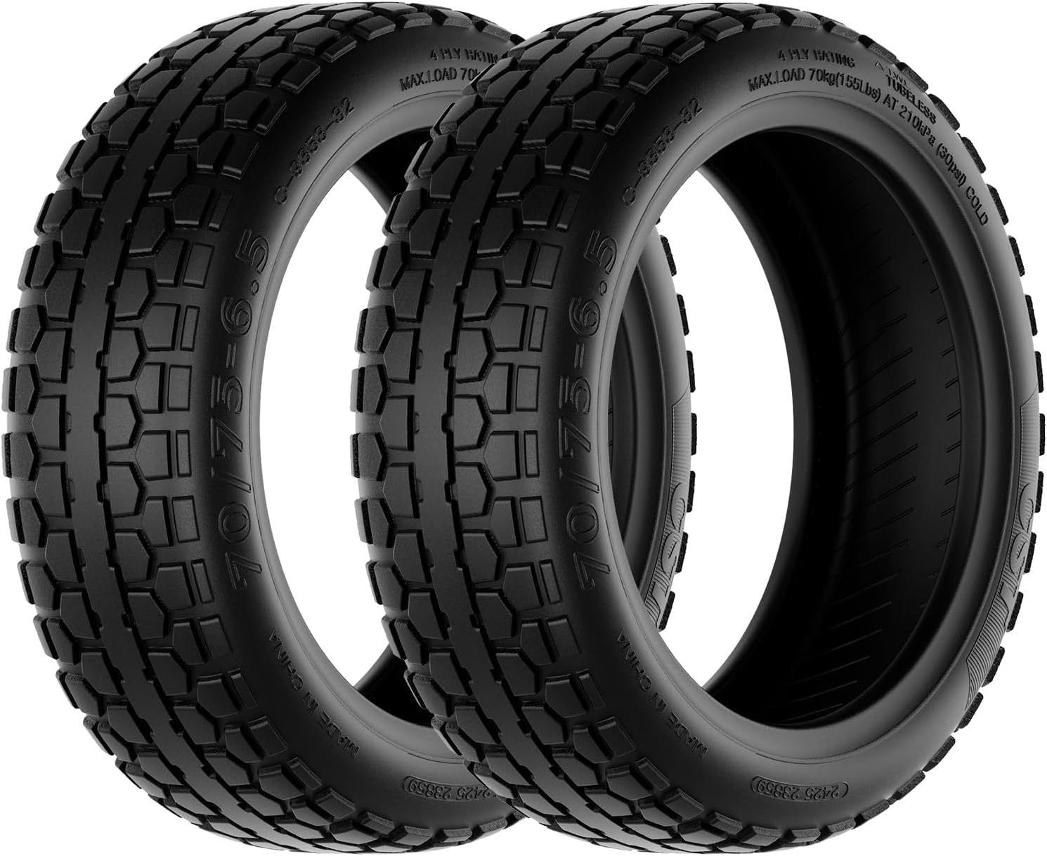 stio S2 Self Balance Scooter Tire 70/75-6.5 miniPRO2 Off-Road Tire Compatible with Ninebot by Segway S2/Mini PRO2, Non-Slip Rubber Tyre 10.5 inches Tubeless Pneumatic Tires Original Accessories 2PCS