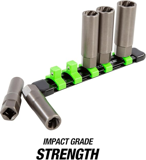 OEMTOOLS 22993 5-Pc Deep Bolt Extractor Set with Aluminum Socket Rail