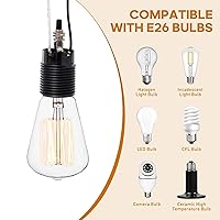 Vista 4 de TWDRTDD US E26 - Enchufe de fijación con rosca fenólica (Bakelita), base media con cable de 3.9 pulgadas, soporte de lámpara estándar TWDRTDD US E26