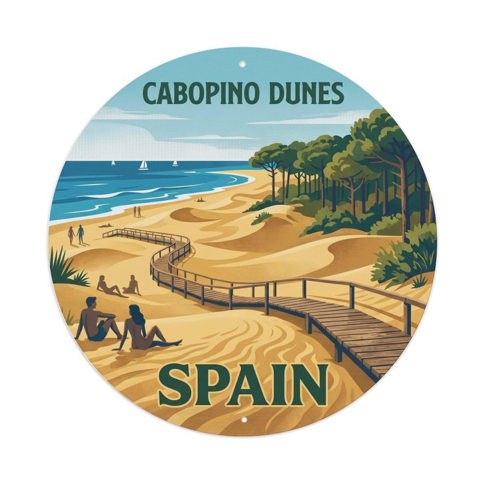 Marbella Cabopino Dunes Spain Landmark Travel Metal Tin Sign