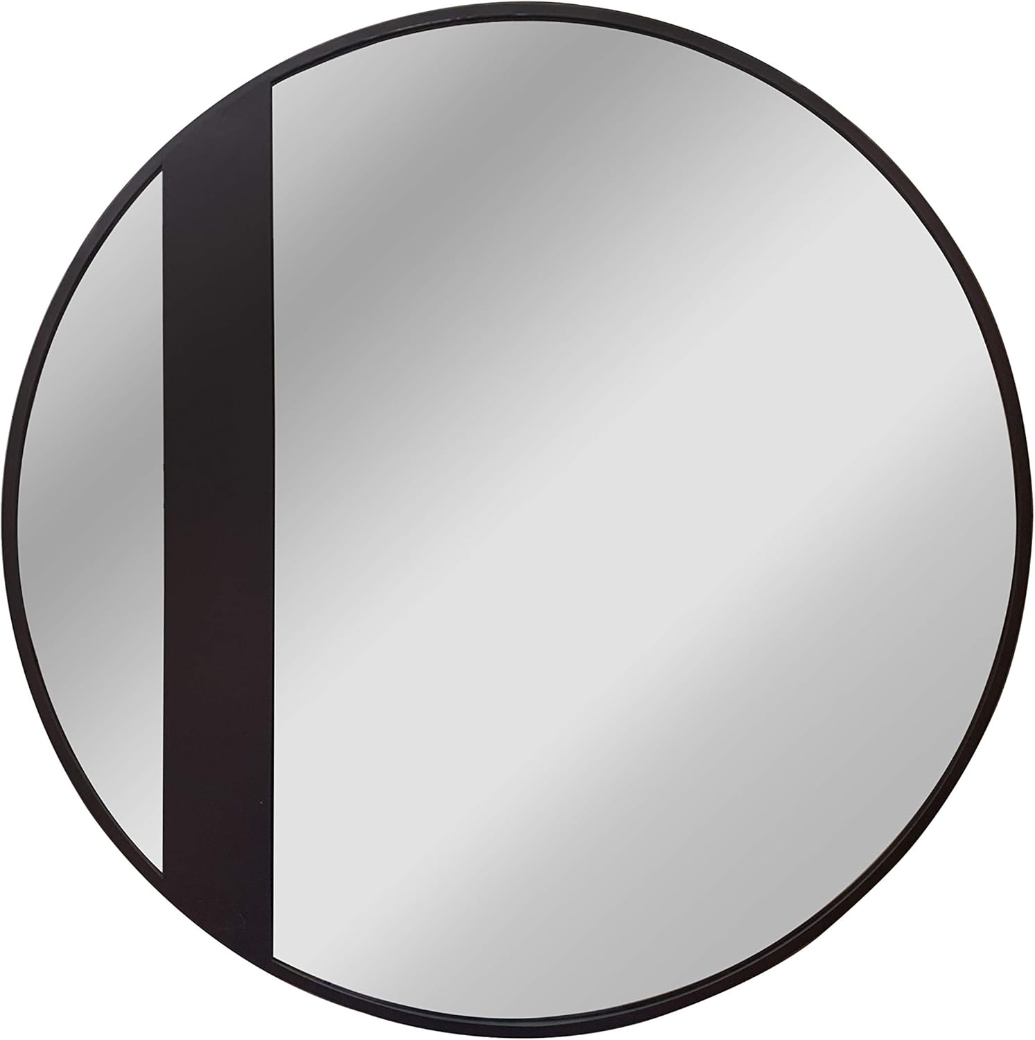 Black Finish Round Framed Wall Mirror 30" Height