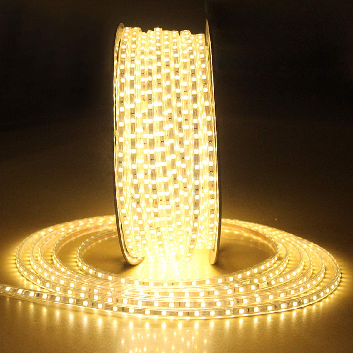 30m Warmweiß LED Band, 220V 230V Lichtleiste, 60 Leds/m Strip, IP65 Lichtschlauch, milde Hintergrundbeleuchtung
