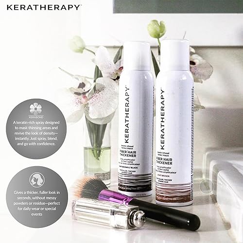Miniatura 4 de Keratherapy Spray espesante de fibra con infusión de queratina, marrón claro, 4 onzas líquidas, 4.7 fl oz – Laca para el cabello voluminizadora