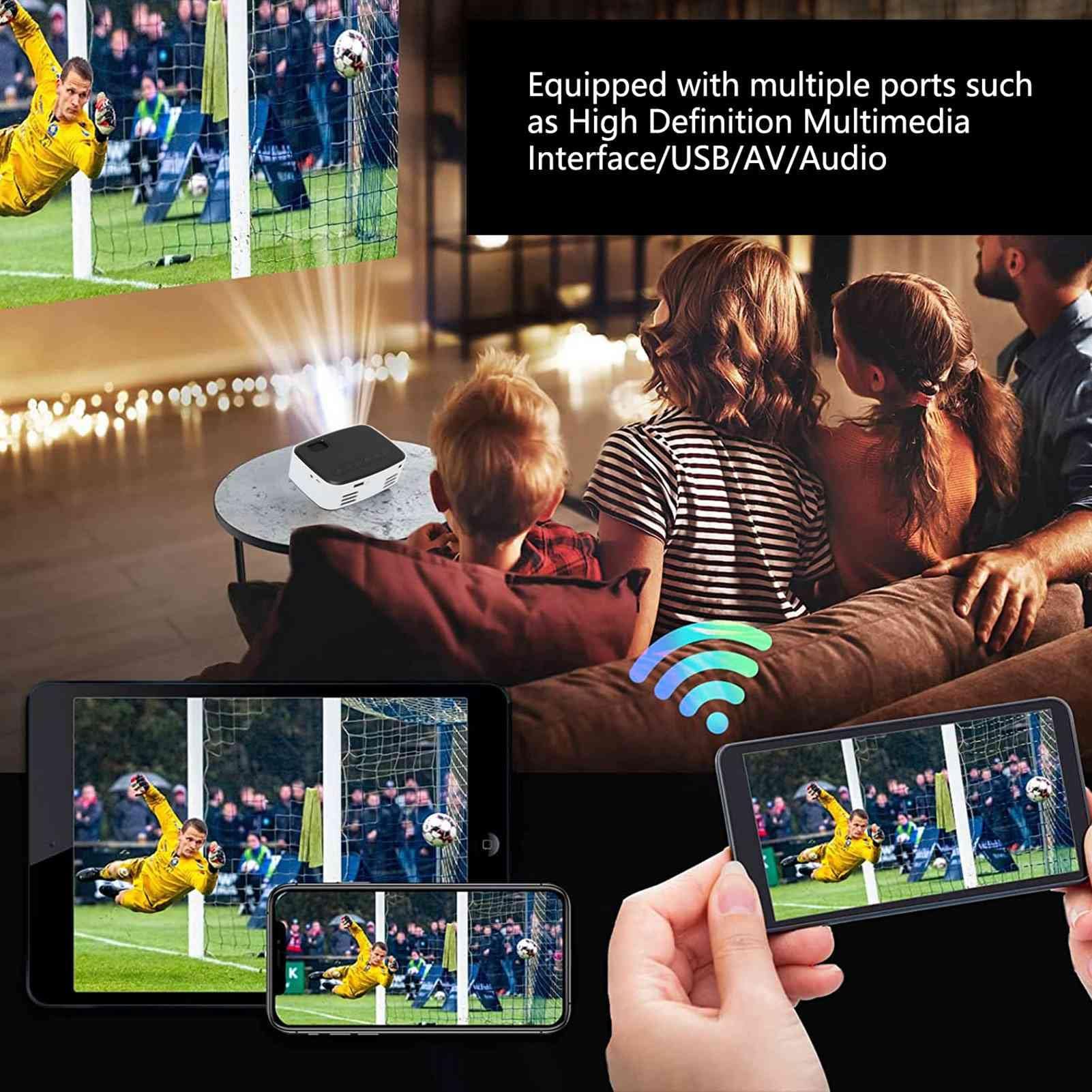 Mini Proiettore, Proiettore da Esterno per Film HD 500LM Nativo 1080P, Mini Proiettore Portatile Video per Laptop Tablet Switch, Regali per Bambini