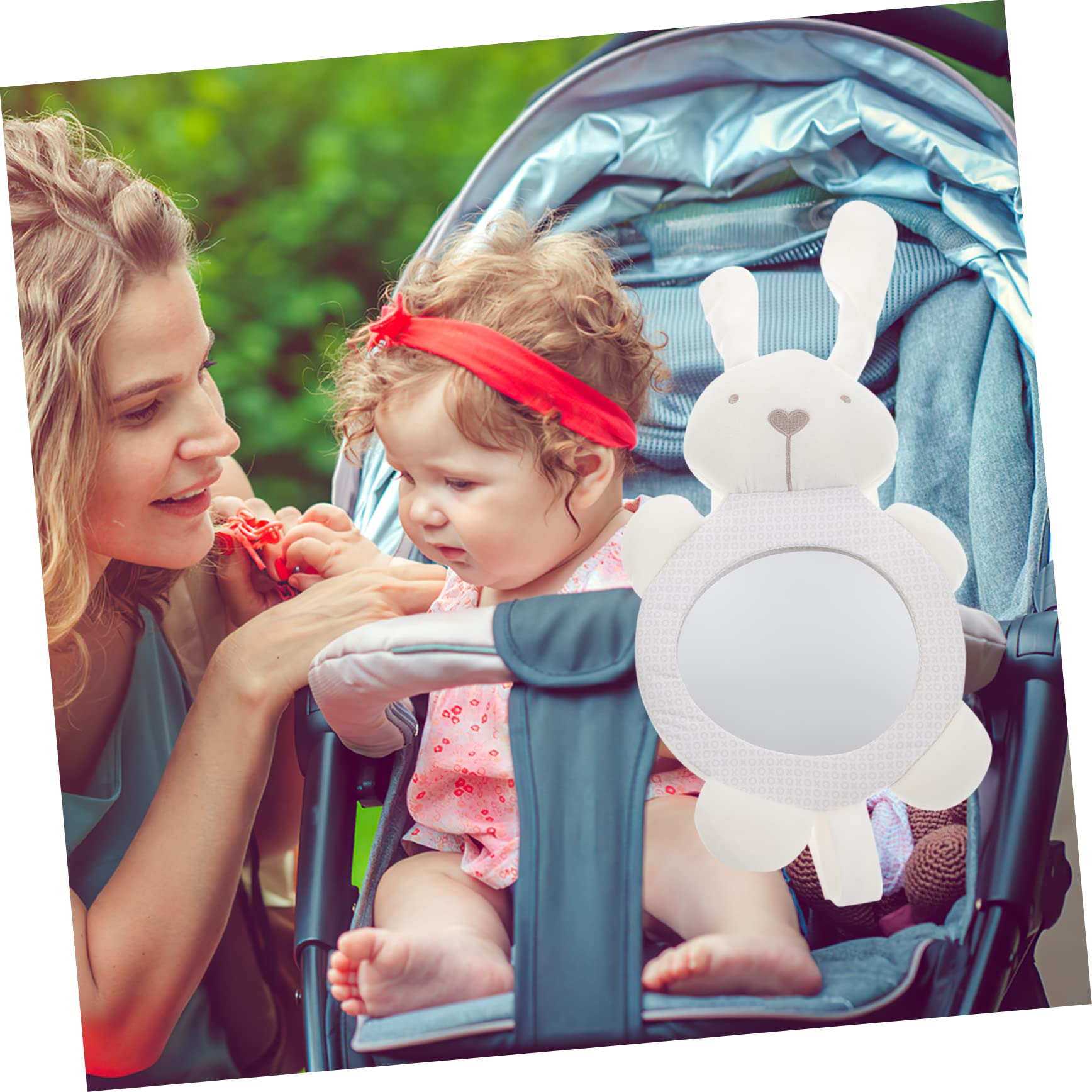 Toddmomy Car Mirror Bunny Design Safety Car Mirror for Rear Facing Seats Simple Installation Durable Fun Observation Tool