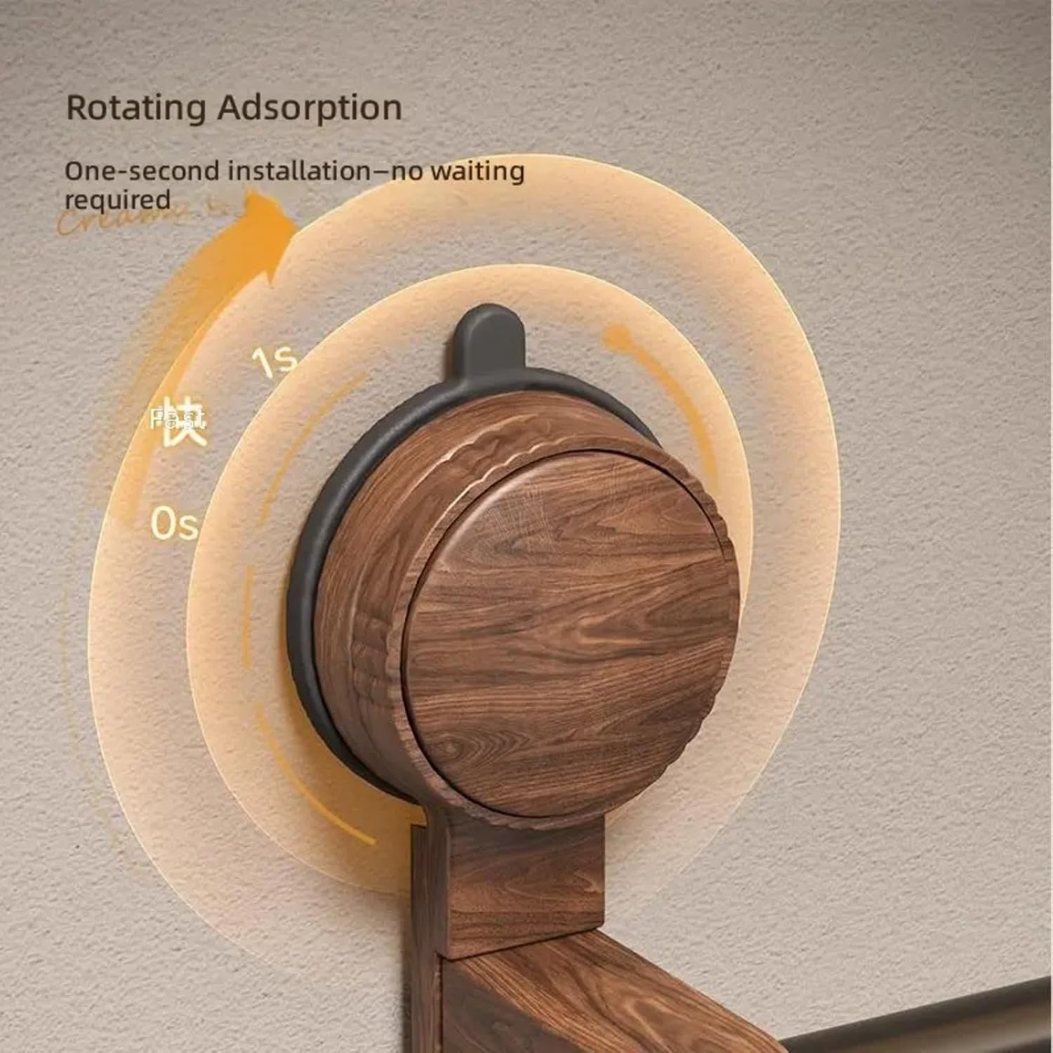 Minimalists Wood Bathroom Towel Rack with Suction Cup Installation Adhesive Towel Hanger Wall Mount