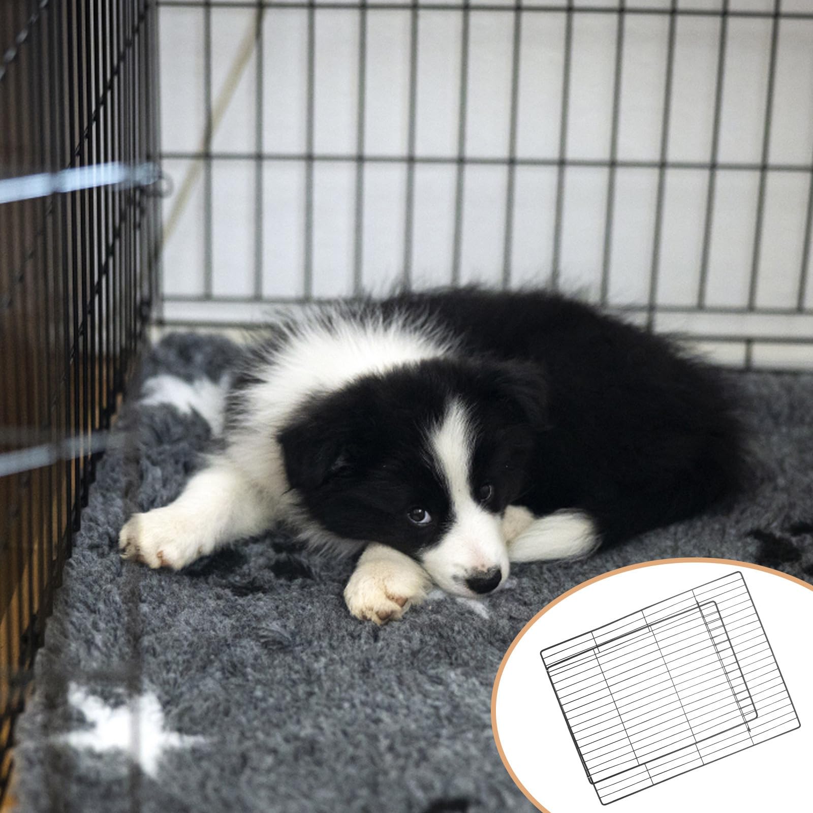VICASKY Abnehmbare Kaninchenpforte aus Eisen mit Belüftung Schwarze Selbstgemacht Katzenkäfigtür für Kleine Haustiere für Zuhause und Reisen