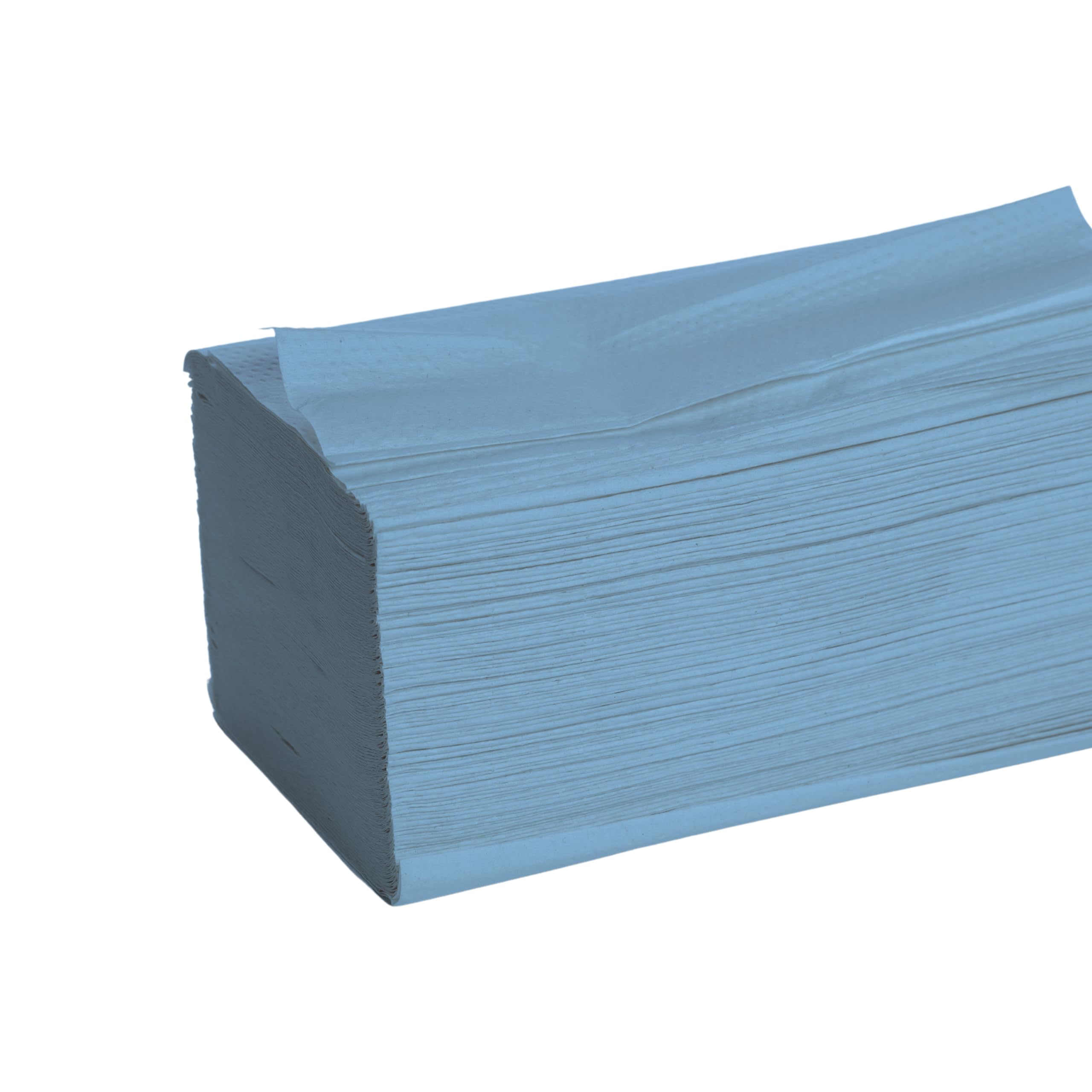 DSTOCK60 - Essuie-main enchevêtré Papier pliage en W bleu - Ouate de Cellulose - 2 épaisseurs - 22 x 35 cm - Carton de 3750 feuilles