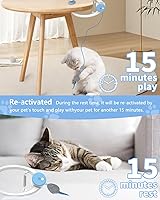 Vista 9 de Cat Toy Interactive for Indoor Cats, Smart USB Rechargeable Door Hanging Automatic Retractable Kitten Toys, Teaser Electronic Self Play Feather Cat