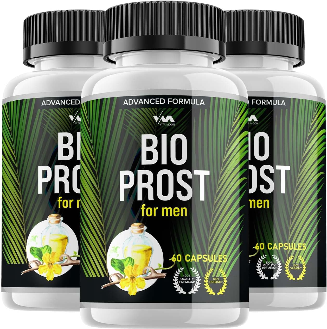 Cápsulas Bio Prost Suporte (3 Pacotes) – Suplemento BioProst, Máxima Potência, Nova Formulação de Multivitaminas, 180 Cápsulas