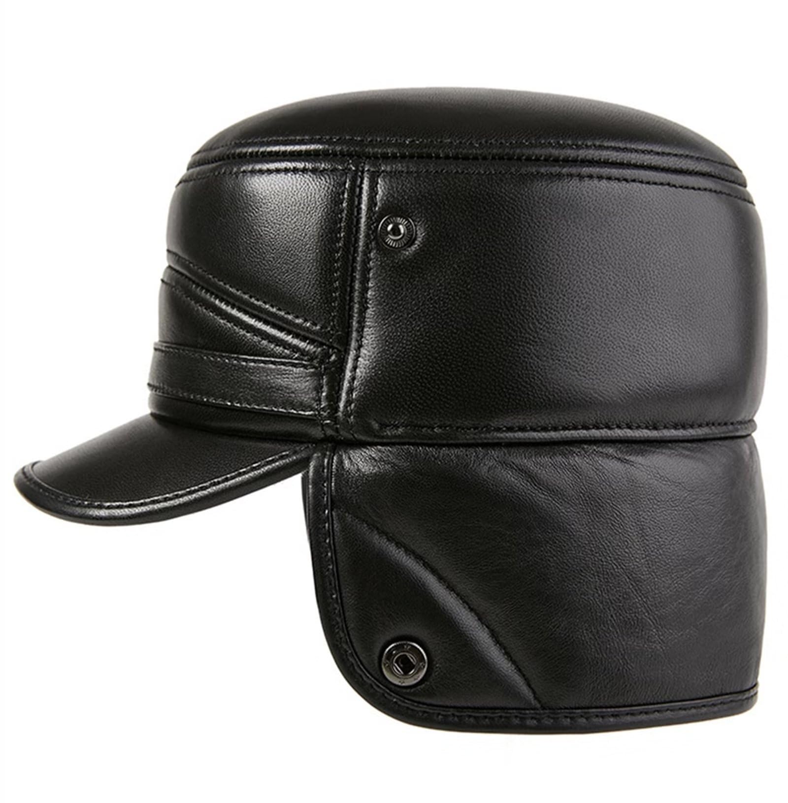 Cappelli Invernali con Visiera e Paraorecchie - Cappello Aviatore Foderato in Pelliccia Sintetica Berretto da Baseball Cappello da Trapper in Pelle
