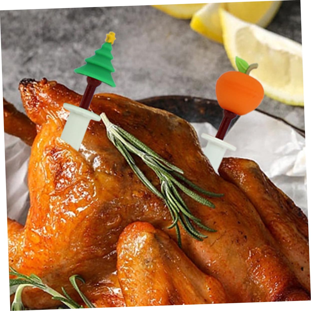 2pcs Turkey Chicken BBQ Grill Thermometer Stainless Steel Meat Temperature Gauge Oven Temp Tool Large Display Easy Read Outdoor Smoker