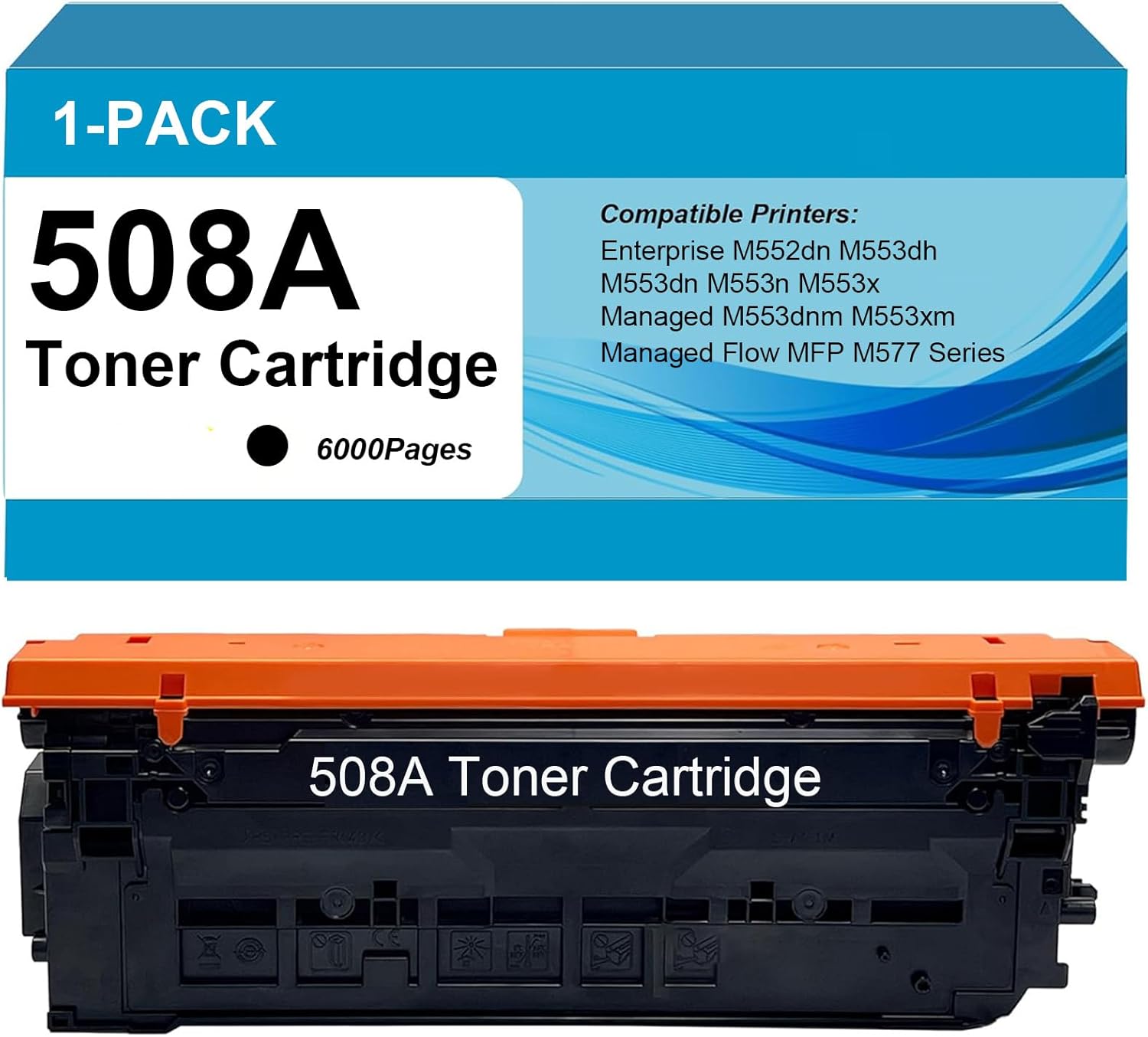 508A CF360A Black Toner Cartridge Compatible for Enterprise M552dn M553dh M553dn M553n M553x Managed M553dnm M553xm Managed Flow MFP M577 Series Printers (1 Black)