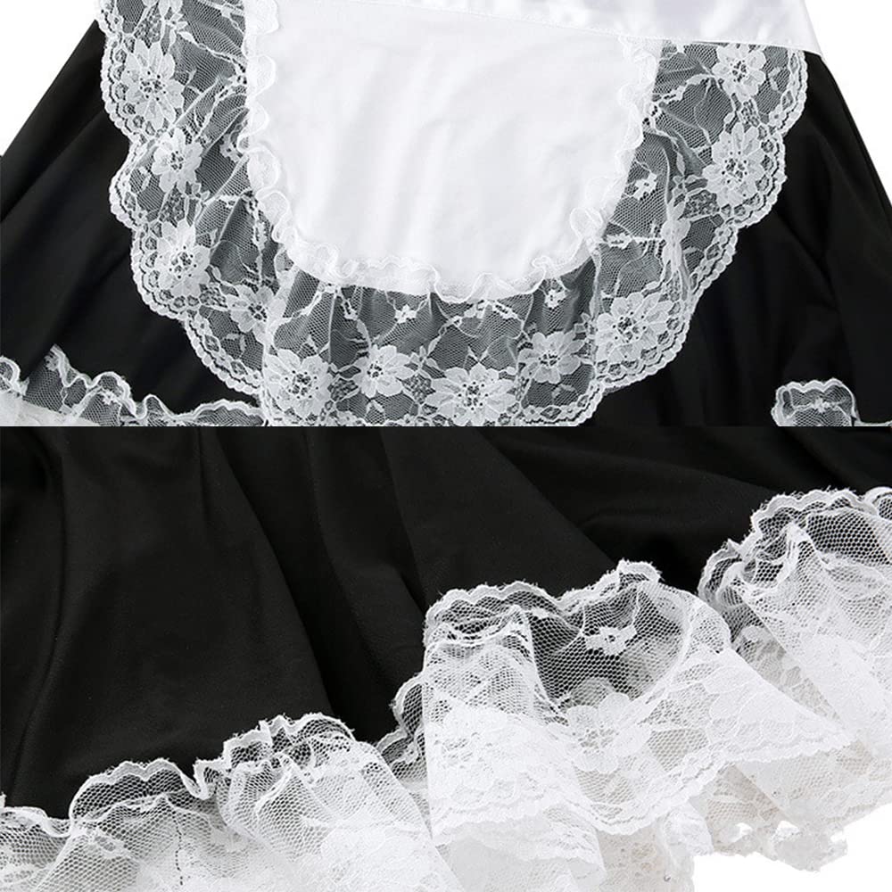 JasmyGirls Sexy Maid Lingerie for Women French Maid Outfit Anime Cosplay Costume Role Playing Fancy Dress Naughty Apron