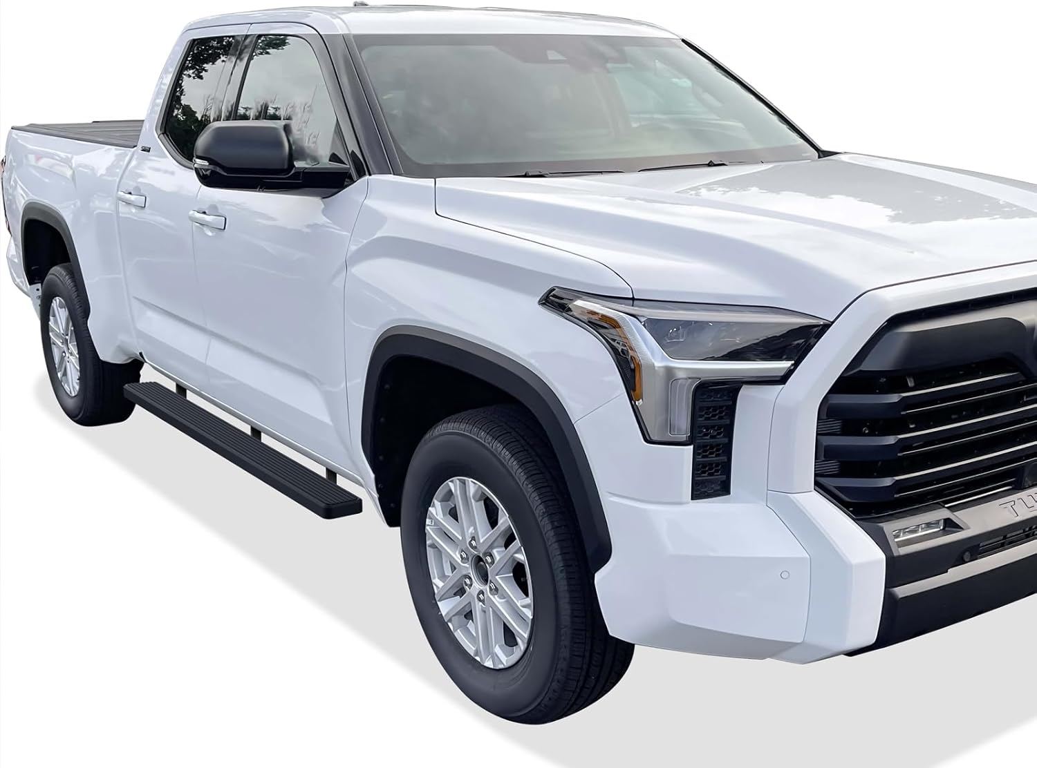 APS Running Boards 5 inches Matte Black Compatible with Toyota Tundra 2022-2026 Double Cab Stainless Steel (Nerf Bars Side Steps Side Bars)