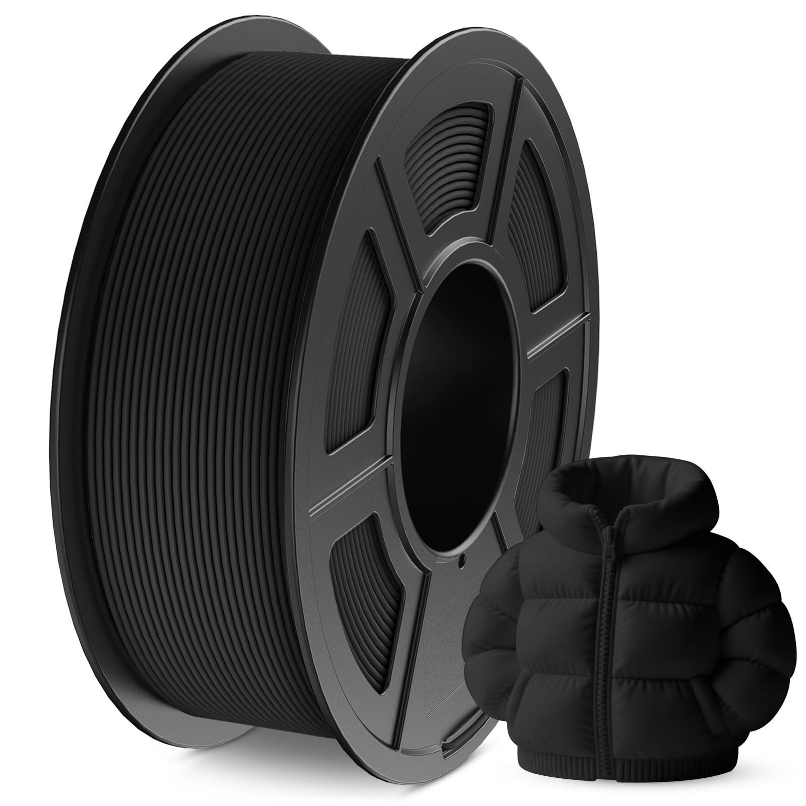 JAYO Matte PLA 3D Printer Filament 1.75mm Black, Matte Surface Conceals Layer Lines, 1.1kg (2.42 lbs) Spool, Accuracy +/- 0.02 mm, Fit Most FDM