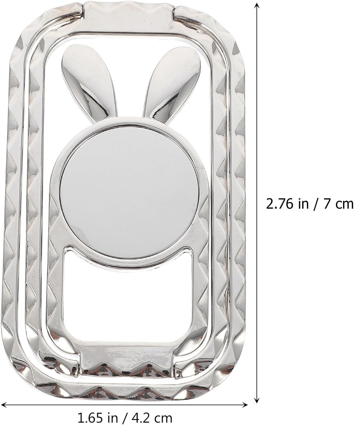 Foldable Cell Phone Holder Ring Stand, Portable Aluminum Alloy Silver image 2